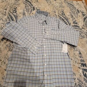 Sonoma Men's Blue and White Plaid Shirt